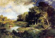 Moran, Thomas A Pastoral Landscape oil